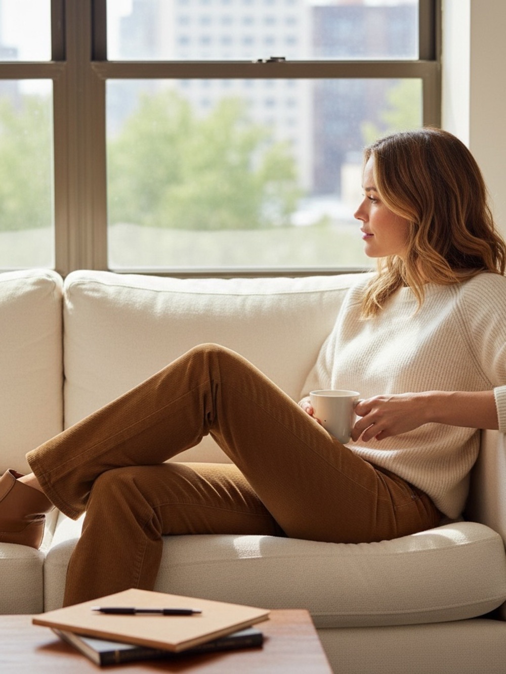 Levi's Women's Brown Corduroy Straight Leg Pants